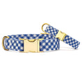 Load image into Gallery viewer, Lake Blue Gingham Dog Collar