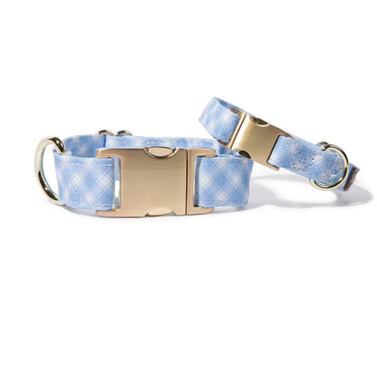 Rory Blue Gingham Dog Collar