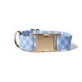 Load image into Gallery viewer, Rory Blue Gingham Dog Collar