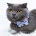 Load image into Gallery viewer, Plaid Bowtie Cat Collar with Pearl