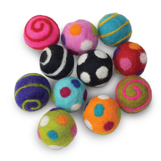 Wool 1.5 Ball Cat Toy - Pack 2, Assorted Colors