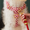 Load image into Gallery viewer, Red Gingham Dog Harness