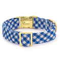 Load image into Gallery viewer, Lake Blue Gingham Dog Collar