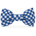 Load image into Gallery viewer, Lake Blue Gingham Dog Bow Tie