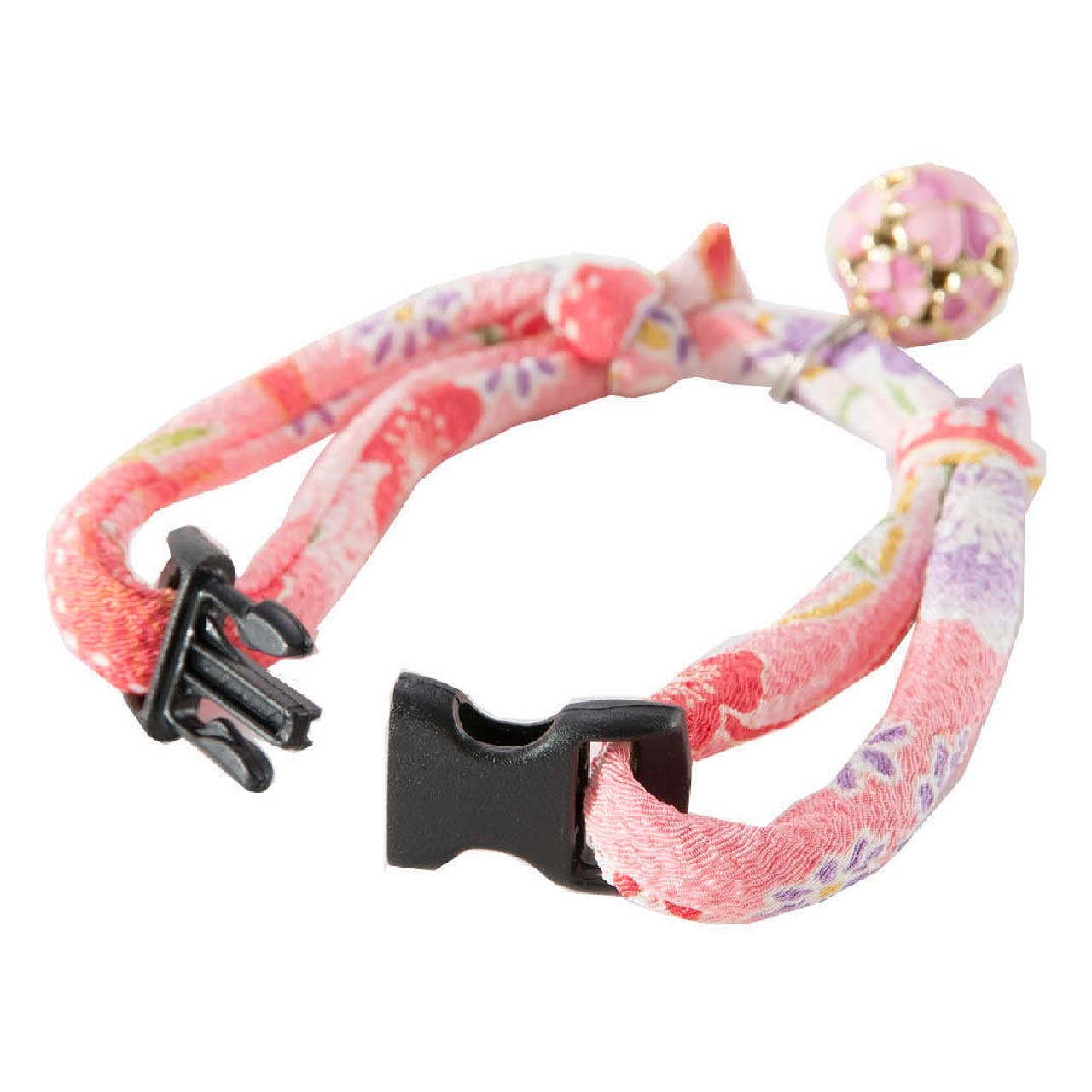 Chirimen Cat Collar with Clover Bell