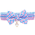 Load image into Gallery viewer, Plaid Bowtie Cat Collar with Pearl
