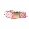 Load image into Gallery viewer, Sutton Pink Gingham Dog Collar
