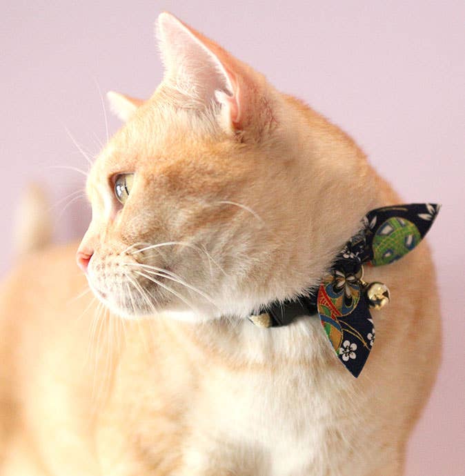 Kimono Ribbon Cat Collar