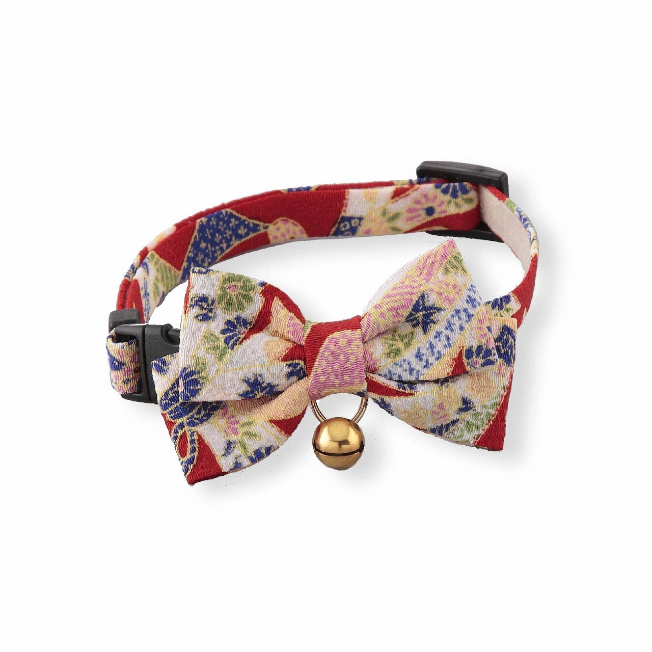 Chirimen Kimono Bow Tie Cat Collar